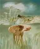 Elephant 1963 by Sidney Nolan, 1963, oil on board, sold Nov 2022