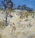 Arthur Boyd, Hillside and Figure, oil on canvas