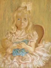 William Dobell, Portrait of Joanna M. Booth, pastel and chalk on card on board