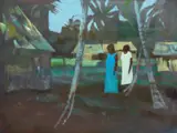 Islanders by Ray Crooke, oil on canvas on board, sold Nov 2022