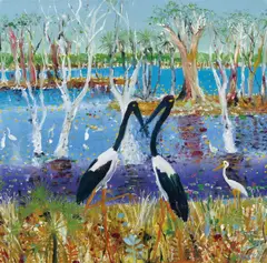 Patrick Hockey, Kakadu 1988, 1988, synthetic polymer paint and oil on paper on canvas