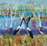 Patrick Hockey, Kakadu 1988, 1988, synthetic polymer paint and oil on paper on canvas