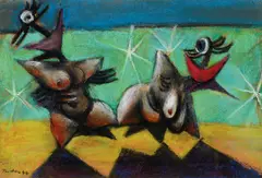 Albert Tucker, Image of Modern Evil 1944, 1944, pastel on paper