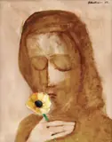 Fragrance 1958 by Charles Blackman, 1958, oil on glass and board, sold Nov 2022