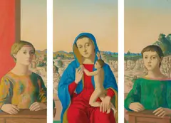 Justin O'Brien, Madonna with Two Donors 1990, 1990, oil on canvas