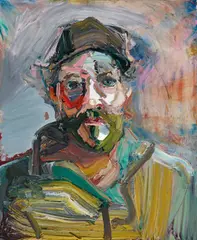 Ben Quilty, Self Portrait with a Hat 2021, 2021, oil on linen