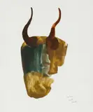Mask 1956 by Sidney Nolan, 1956, oil on paper, sold Nov 2022