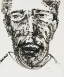 Head 1955 by Sidney Nolan, 1955, oil on paper, sold Nov 2022