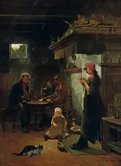 Petrus Van der Velden, Untitled (Marken Interior), oil on canvas