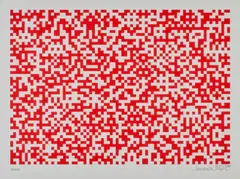 Invader, Binary Code (Red) 2008, 2008, colour screenprint