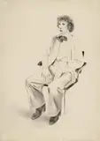 Gregory Evans (from Friends) 1976 by David Hockney, 1976, lithograph, sold Oct 2022