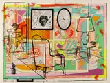 Interior with Built-in Bar 1991-92 by Howard Arkley And Juan Davila, 1991-92, screenprint (diptych), sold Oct 2022