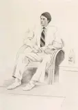 Joe McDonald (from Friends) 1976 by David Hockney, 1976, lithograph, sold Oct 2022
