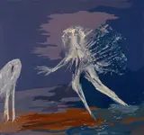 Arthur Boyd, Starry Night, White Dog 1968-69, 1968-69, wool and cotton tapestry