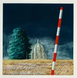 Jeffrey Smart, The Dome 1978-79, 1978-79, colour aquatint with gouache highlights