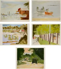 Clarice Beckett, Clarice Beckett Images, complete set of colour screenprints (5)
