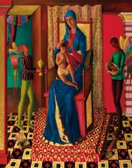 Justin O'Brien, Madonna c1959, c1959, oil and gold leaf on canvas on board