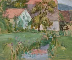 Bessie Davidson, The Village Stream 1912, 1912, watercolour and gouache on card
