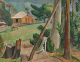 Roland Wakelin, Landscape with Horse 1927, 1927, oil on board