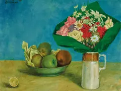 David Edgar Strachan, Flowers and Fruit 1966, 1966, oil on canvas