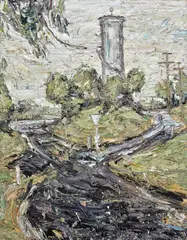 Nicholas Harding, Wooli Watertower 1996, 1996, oil on board
