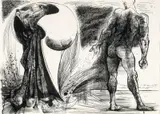Rick Amor, Jason Sowing Dragon's Teeth 1980, 1980, pen and ink on paper