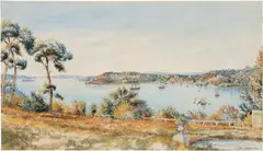 John Campbell, View of Watsons Bay 1895, 1895, watercolour and gouache on paper on board