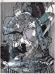 Helen Johnson, Death Painting (Knowledge Transfer Ghoul) 2017, 2017, synthetic polymer paint and ink on unstretched  canvas