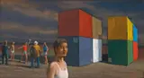 Jeffrey Smart, Third Study for The Two-up Game 2006, 2006, oil on canvas