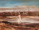 The Questioning 1966 by Sidney Nolan, 1966, oil on composition board, sold Mar 2022