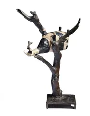 John Kelly, Cow Up a Tree 1999, 1999, painted bronze