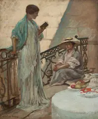 Rupert Bunny, On the Landing c1913, c1913, oil on canvas