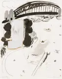 Brett Whiteley, Harry's Building - Sydney Harbour 1976, 1976, etching, ink and oil on paper