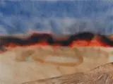 Landscape VI 1982 by Sidney Nolan, 1982, spray enamel on canvas, sold Dec 2021