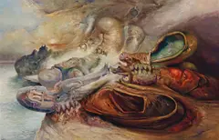 Cape Carnivoral 1985 by James Gleeson, 1985, oil on linen, sold Dec 2021