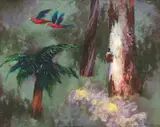 Albert Tucker, Birds in Flight 1974, 1974, oil on board
