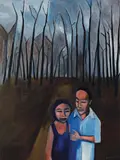 Robert Dickerson, Tourists after the Bushfire 1981, 1981, oil on canvas