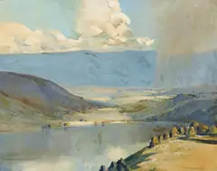 Rubery Bennett, Valley with Raincloud 1938, 1938, oil on canvas