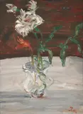 John Olsen, Vase of Flowers, oil on board
