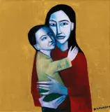 Robert Dickerson, Mother and Child, synthetic polymer paint on canvas