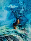 Theseus and Poseidon by James Gleeson, oil on board, sold Dec 2021