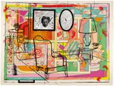 Interior with Built-in Bar 1992 by Howard Arkley And Juan Davila, 1992, screenprint (diptych), offered Sep 2021