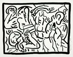 Bad Boys 1986 by Keith Haring, 1986, screenprint, sold Sep 2021