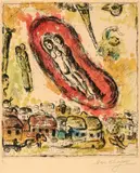 Marc Chagall, Le Nuage aux Amoureux 1968, 1968, etching and aquatint