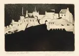 Jessie Traill, Floodlit (Edinburgh Castle) 1938, 1938, etching and aquatint
