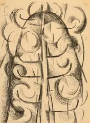Kauri Tree 1954 by Colin McCahon, 1954, lithograph, sold Sep 2021
