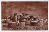 Jeffrey Smart, The Cable Coils 2001, 2001, etching and aquatint