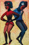 The Dance c1988 by Charles Blackman, c1988, oil on paper on canvas, sold Jun 2021