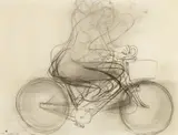 Brett Whiteley, Girl on a Bike 1974, 1974, pencil on paper