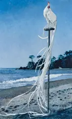 Michael Zavros, White Onagadori by the Sea 2004, 2004, oil on board